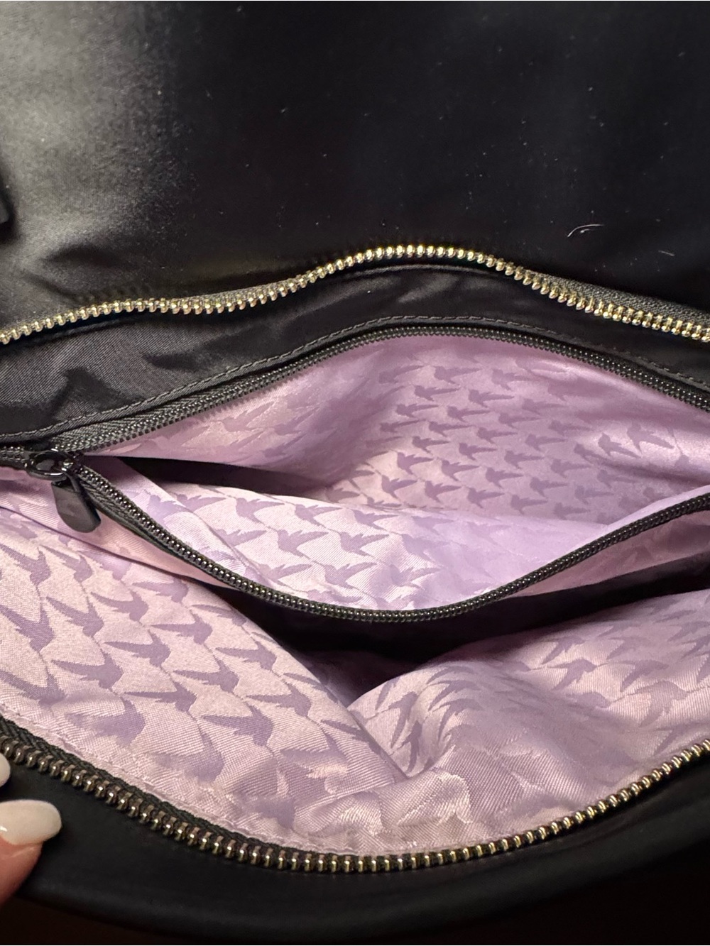 Lo & Sons O.G. 2 Large Laptop Travel Tote Bag Black Lavender - Picture 5 of 14